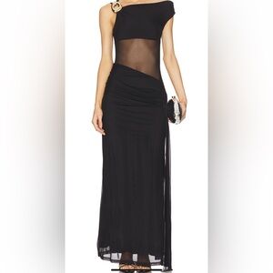 Runaway The Label - Naelle One Shoulder Maxi Dress in Black